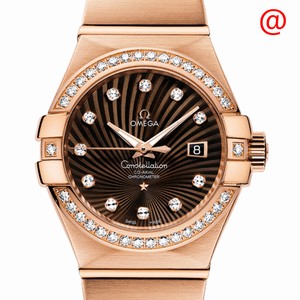 Omega CONSTELLATION 123.55.38.21.63.001 Automatic 18kt Rose Gold & Diamonds Brown 