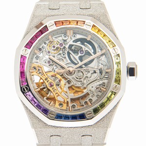 Audemars Piguet ROYAL OAK 15468BC.YG.1259BC.01 Automatic 18kt White Gold & Sapphire Transparent