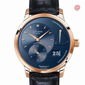 Glashutte PANO 1-65-01-04-15-01 Manual Wind 18kt Rose Gold Blue 