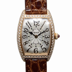 Franck Muller CINTREE CURVEX 1752 QZ D REL (5N) Quartz 18kt Rose Gold & Diamonds Silver
