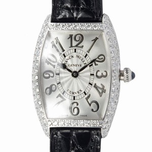 Franck Muller CINTREE CURVEX 1752 QZ D REL (OG) Quartz 18kt White Gold & Diamond Silver
