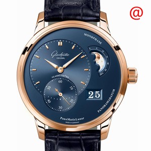 Glashutte PANO 1-90-02-11-35-01 Automatic 18kt Rose Gold Blue 