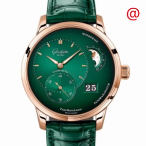 Glashutte PANO 1-90-02-23-35-01 Automatic 18kt Rose Gold Green