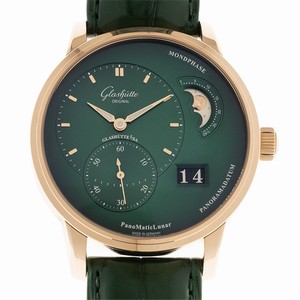 Glashutte PANO 1-90-02-23-35-30 Automatic 18kt Rose Gold Green