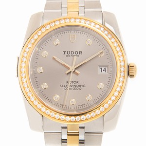 Tudor CLASSIC 21023-62583-10DI-GY Automatic 18kt Gold & Diamond & Steel Gray