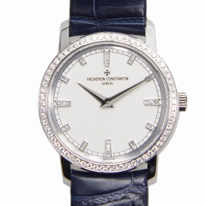 Vacheron Constantin TRADITIONNELLE 25558/000g-9405 Quartz 18kt White Gold & Diamond Silvery & White