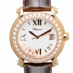 Chopard HAPPY SPORT 277473-5001 Quartz 18kt Rose Gold & Diamonds White