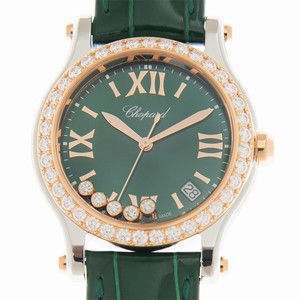 Chopard HAPPY SPORT 278582-6007  Quartz 18kt Rose Gold & Diamonds Green