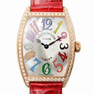 Franck Muller CINTREE CURVEX 2852 QZ COL DRM MOP D1R CD8 (5N) Quartz 18kt Rose Gold & Diamonds White