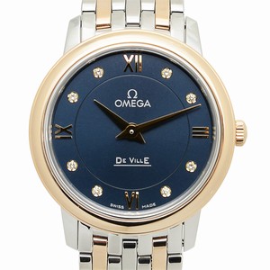 Omega LES CLASSIQUES 424.20.27.60.53.001 Quartz 18kt Rose Gold & Steel Blue 