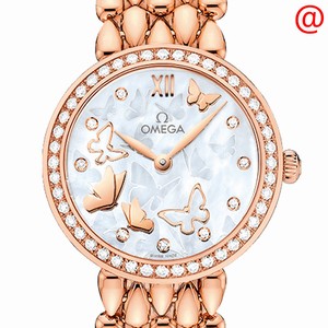 Omega DE VILLE 424.55.27.60.55.003 Quartz 18kt Rose Gold & Diamonds White