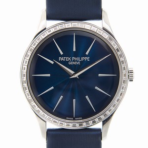 Patek Philippe CALATRAVA 4897/300G-001 Manual Wind 18kt White Gold & Diamond Blue 
