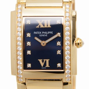Patek Philippe TWENTY-4 4910-11R-012 Quartz 18kt Rose Gold & Diamonds Blue 