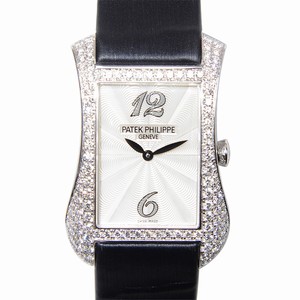 Patek Philippe GONDOLO 4973G-001 Quartz 18kt White Gold & Diamond Silver
