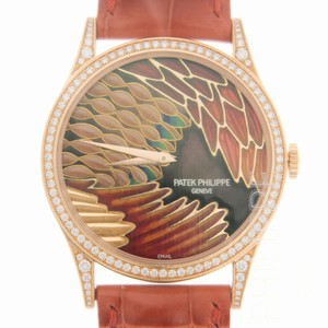 Patek Philippe CALATRAVA 5077/100R-015 Automatic 18kt Rose Gold & Diamonds Orange 