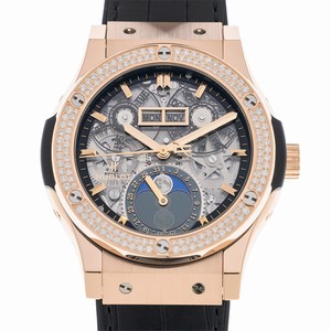 Hublot CLASSIC FUSION 547.OX.0180.LR.1104 Automatic 18kt Rose Gold & Diamonds Transparent