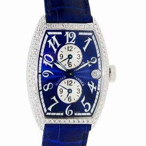 Franck Muller CINTREE CURVEX 5850 MB D (OG) Automatic 18kt White Gold & Diamond Dark Blue 