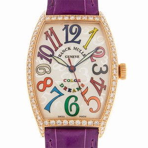 Franck Muller CINTREE CURVEX 5851 M SC COL DRM D 1R (5N)-PUR Automatic 18kt Rose Gold & Diamonds Silver