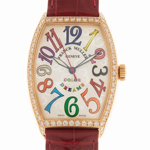 Franck Muller CINTREE CURVEX 5851 M SC COL DRM D 1R (5N)-RED Automatic 18kt Rose Gold & Diamonds Silver