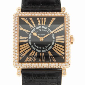 Franck Muller MASTER SQUARE 6002 M QZ REL D (5N)-BK Quartz 18kt Rose Gold & Diamonds Black