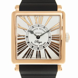 Franck Muller MASTER SQUARE 6002 M QZ REL R PLY (5N)-BK STRAP Quartz 18kt Pink Gold White