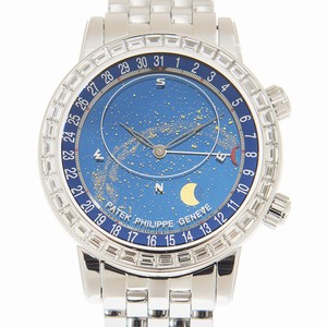 Patek Philippe CELESTIAL 6104/1G-010 Automatic 18kt White Gold & Diamond Blue 