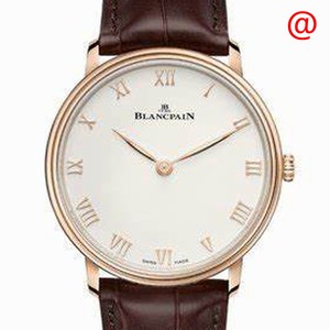 Blancpain VILLERET 6605-3642-55A Automatic 18kt Rose Gold Silvery & White