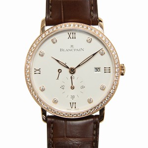 Blancpain VILLERET 6606-2897-55B Manual Wind 18kt Rose Gold & Diamonds White