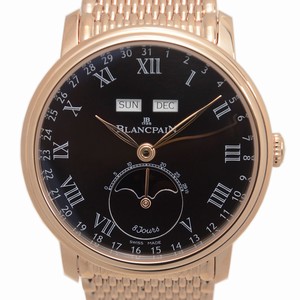 Blancpain VILLERET 6639-3637-MMB Automatic 18kt Rose Gold Black