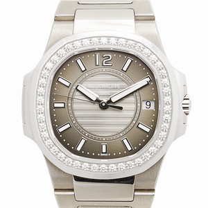 Patek Philippe NAUTILUS 7010-1G-010 Quartz 18kt White Gold & Diamond Dark grey 