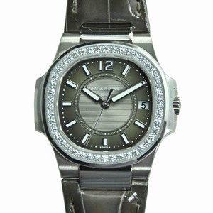 Patek Philippe NAUTILUS 7010G-010 Quartz 18kt White Gold & Diamond Dark grey 