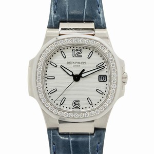 Patek Philippe NAUTILUS 7010G-011 Quartz 18kt White Gold & Diamond Silver