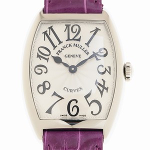 Franck Muller CINTREE CURVEX 7502 QZ (AC) -PURPLE STRAP Quartz Stainless Steel Silver