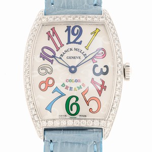 Franck Muller CINTREE CURVEX 7502 QZ COL DRM D 1R (AC) - BLUE Quartz Stainless Steel & Diamonds Silver