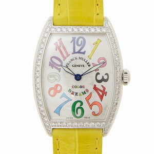 Franck Muller CINTREE CURVEX 7502 QZ COL DRM D 1R (AC) Quartz Stainless Steel & Diamonds Silver