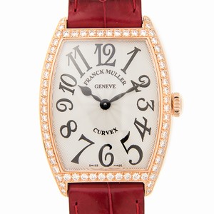 Franck Muller CINTREE CURVEX 7502 QZ D 1R (5N) Quartz 18kt Rose Gold & Diamonds Silver