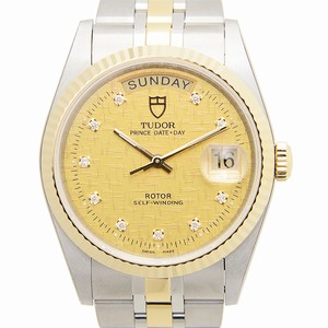 Tudor PRICE DATE-DAY 76213-62483-10DI-CHCL Automatic 18kt Gold & Steel Gold