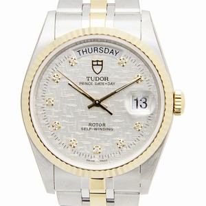 Tudor PRICE DATE-DAY 76213-62483-10DI-SVCL Automatic 18kt Gold & Steel Silver