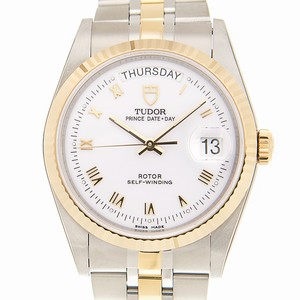 Tudor PRICE DATE-DAY 76213-62483-WTRN Automatic 18kt Gold & Steel White