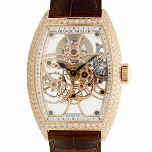 Franck Muller GENEVE 7880BS6SQTD(5N) Manual Wind 18kt Rose Gold & Diamonds Transparent Skull