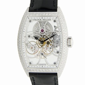 Franck Muller GENEVE 7880 B S6 SQT D (OG) Manual Wind 18kt White Gold & Diamond Transparent Skull