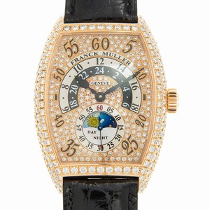 Franck Muller CINTREE CURVEX 7880 H R JN D CD (5N)-BLACK STRAP Automatic 18kt Rose Gold & Diamonds Gold