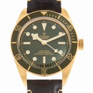 Tudor BLACK BAY 1958 79018V LEATHER STRAP Automatic 18kt Yellow Gold Green