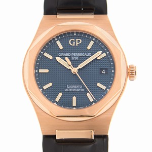 Girard Perregaux LAUREATO 81005-52-432-BB6A Automatic 18kt Rose Gold Blue 