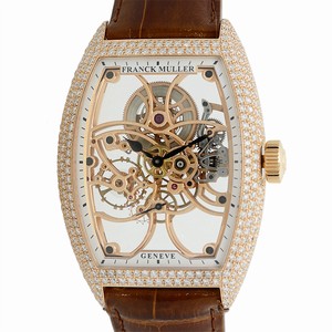 Franck Muller GENEVE 8880 B S6 SQT D (5N) Quartz 18kt Rose Gold & Diamonds Transparent Skull