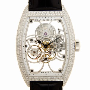 Franck Muller GENEVE 8880 B S6 SQT D (OG) Manual Wind 18kt White Gold & Diamond Transparent Skull