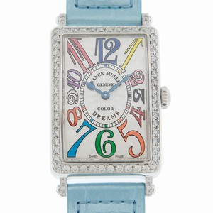 Franck Muller LONG ISLAND 952 QZ COL DRM D 1R (AC) - BABY BLUE STRAP Quartz Stainless Steel & Diamonds White