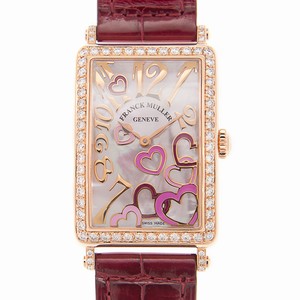 Franck Muller LONG ISLAND 952 QZ REL MOP RS D 1R CRASY HEART (5N) Quartz 18kt Rose Gold & Diamonds White