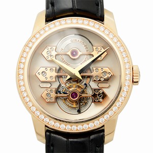 Girard Perregaux TOURBILLON WITH THREE GOLD BRIDGES 99193D52A001BA6A Automatic 18kt Rose Gold & Diamonds Beige
