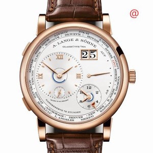 A Lange & Sohne LANGE 1 TIME ZONE 136.032 Manual Wind 18kt Rose Gold Silver